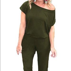Woman’s jumpsuit off the shoulder romper